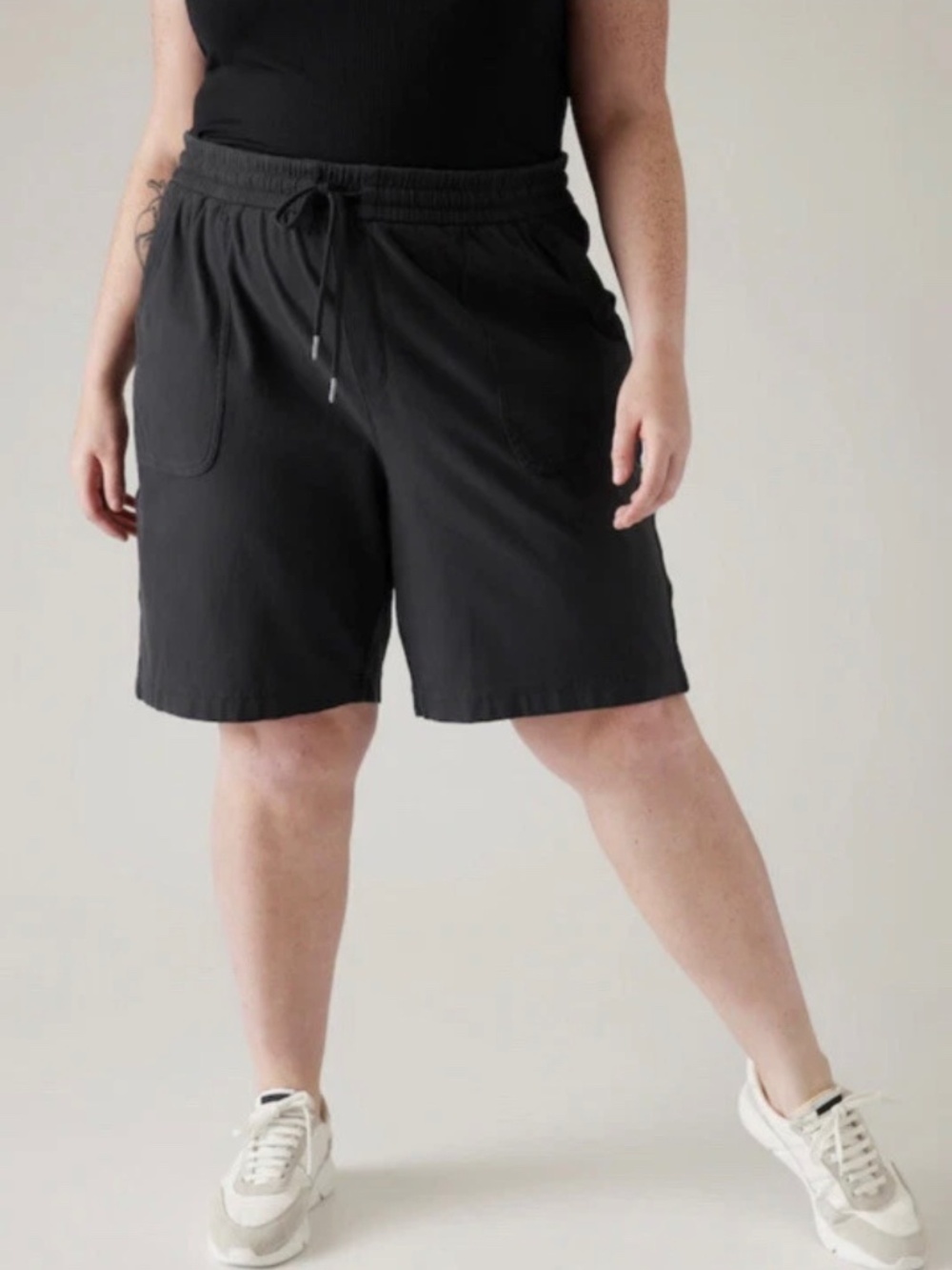 Athleta Farallon Bermuda Shorts Black Pockets Stretch Casual Summer Plus Size 22